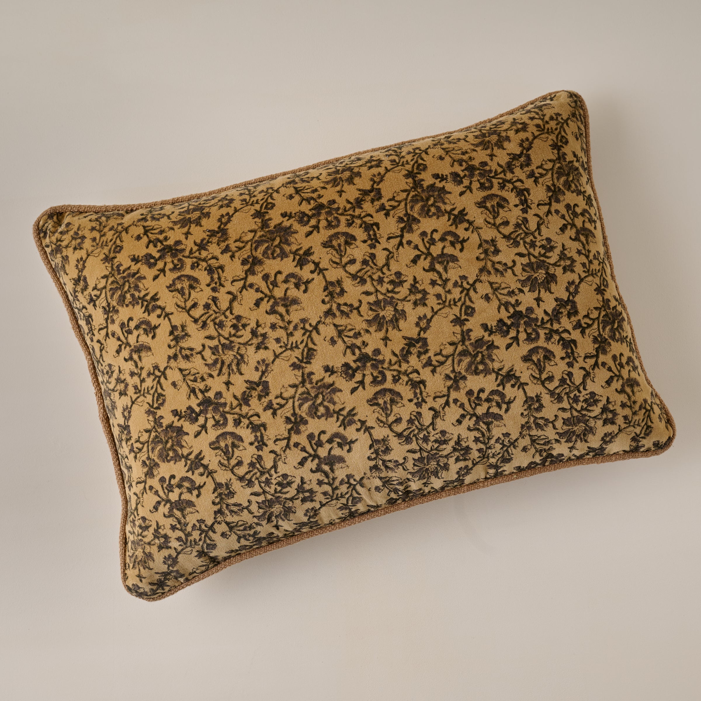 Velvet Amber Vines Lumbar Pillow - Image 2