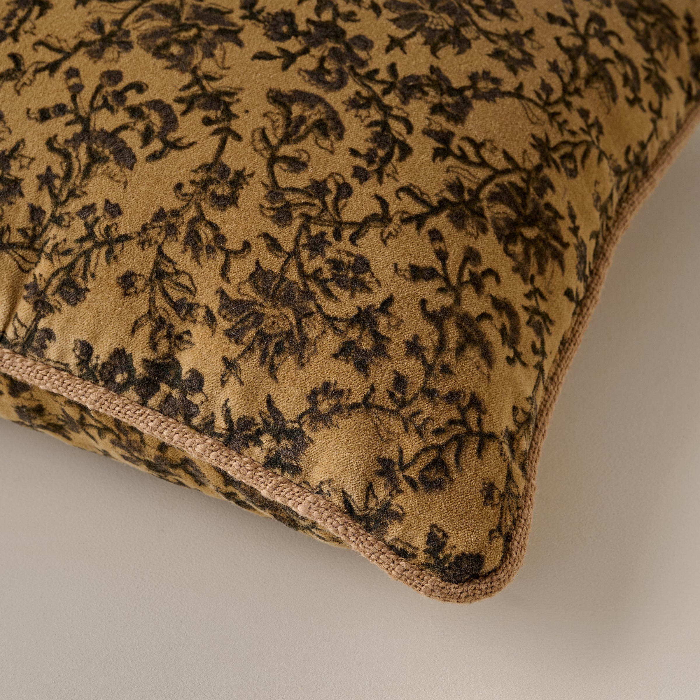 Velvet Amber Vines Lumbar Pillow - Image 3