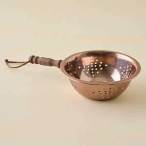 Walnut Handle Copper Colander