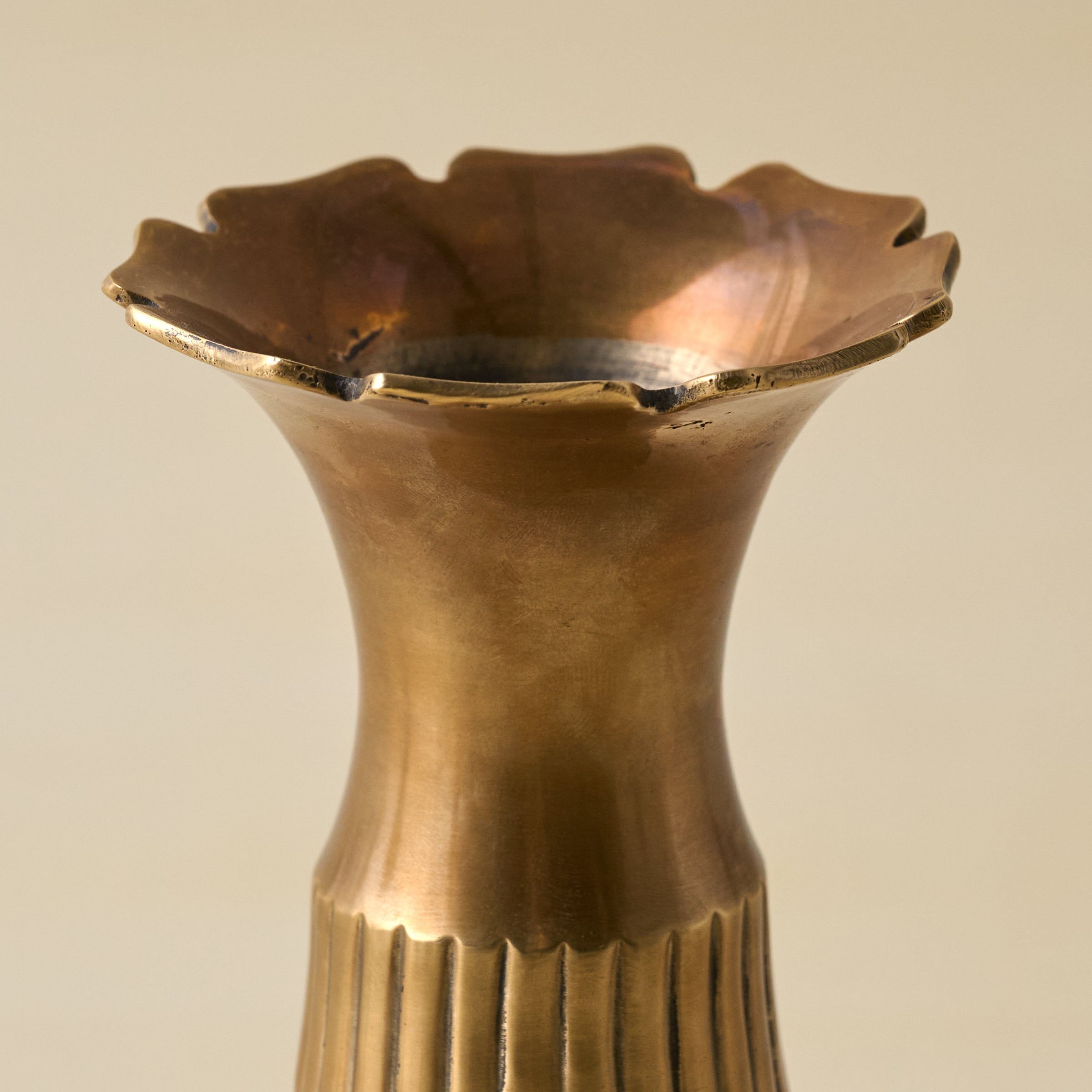 Anna Antiqued Solid Brass Vase - Image 8