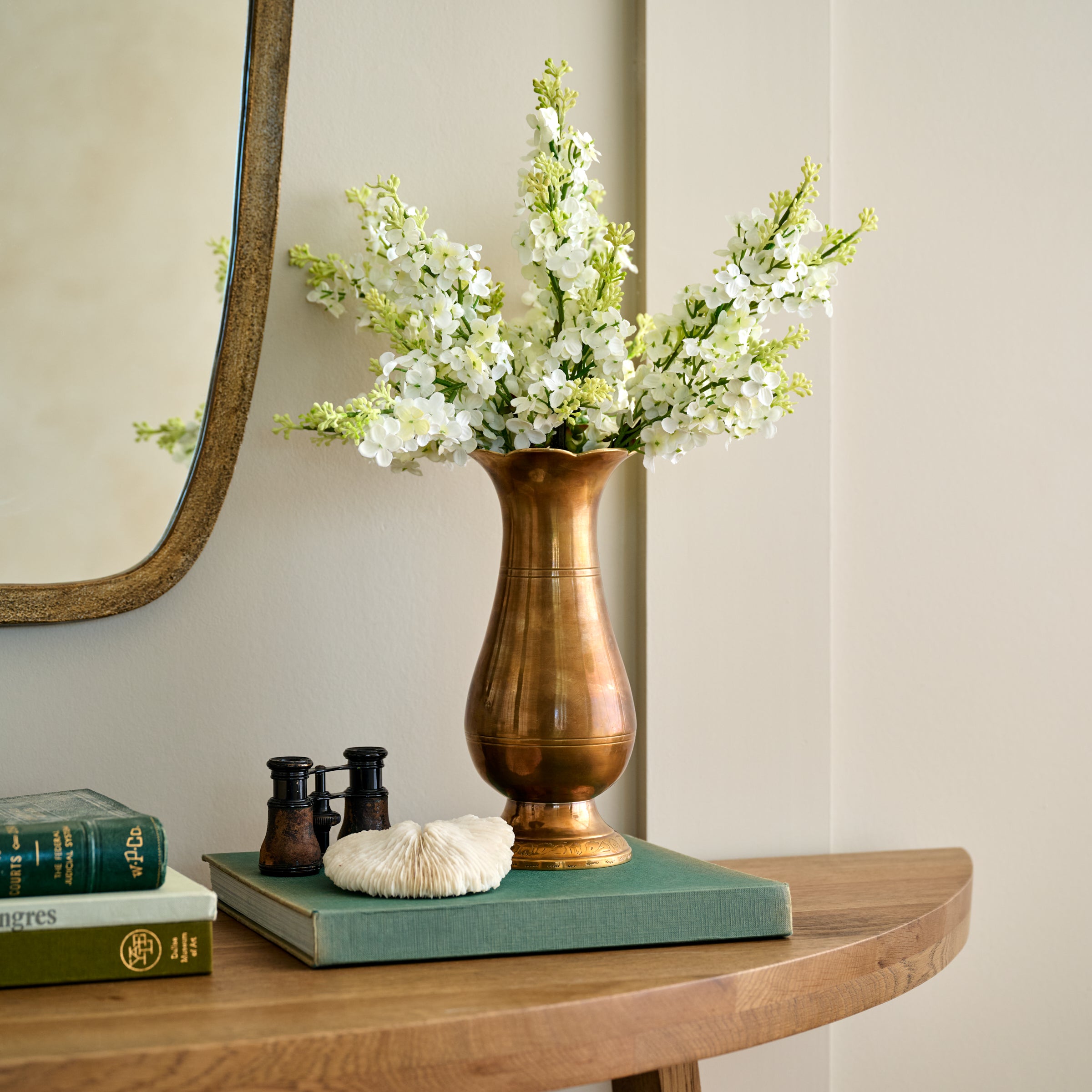Anna Antiqued Solid Brass Vase