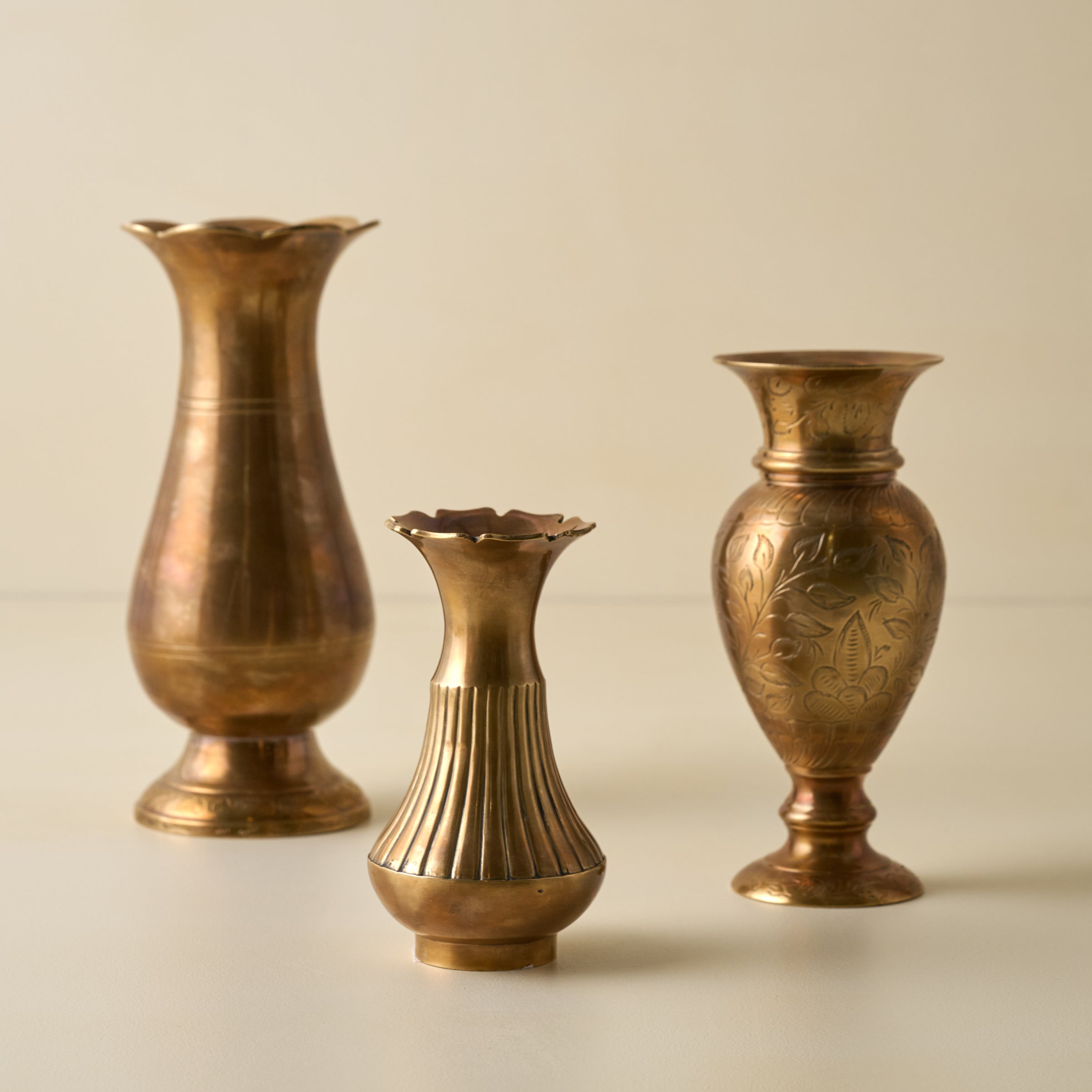 Anna Antiqued Solid Brass Vase - Image 2