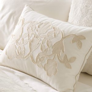 Floral Applique Lumbar Pillow