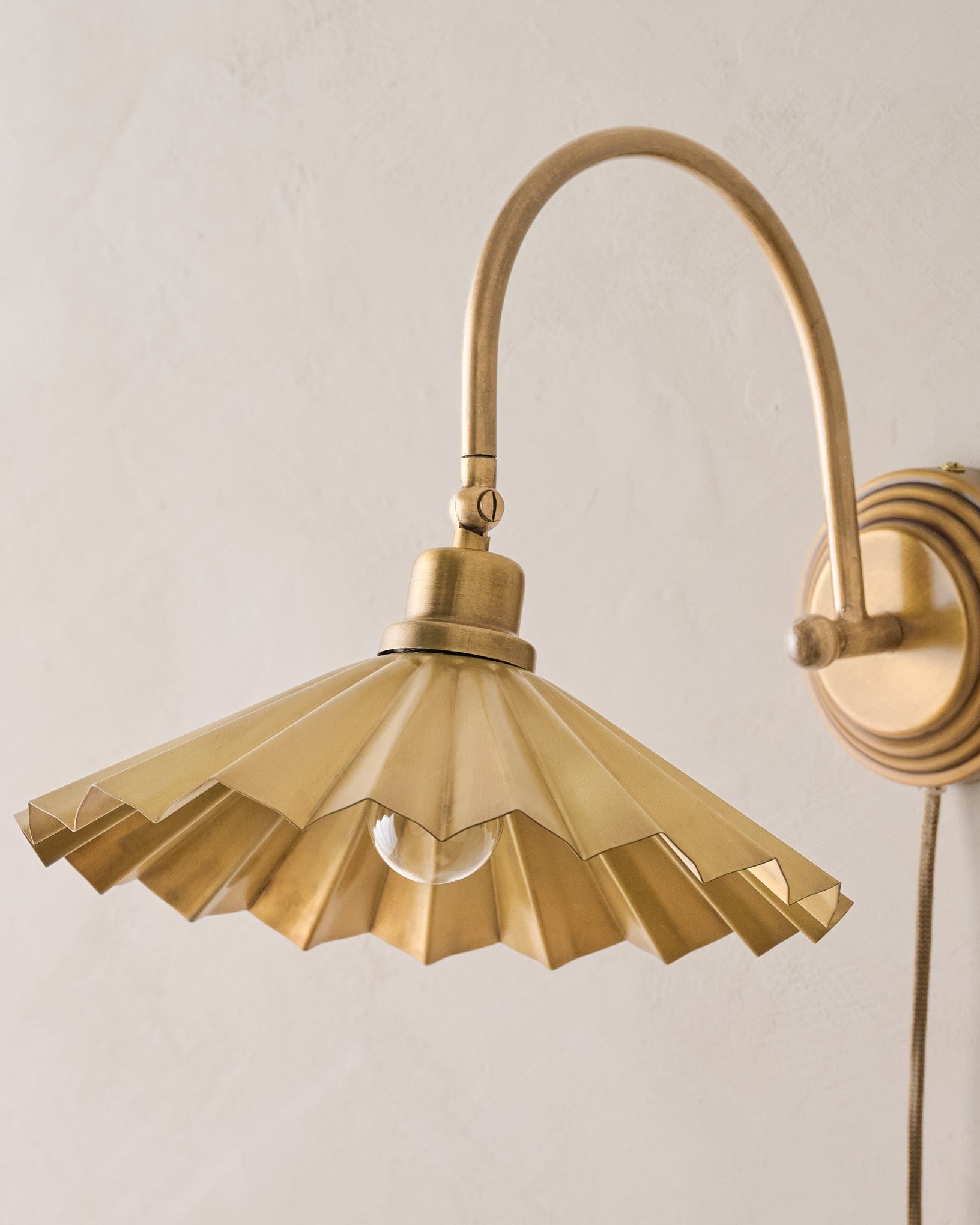 Brass Pleat Plug-in Sconce - Image 2