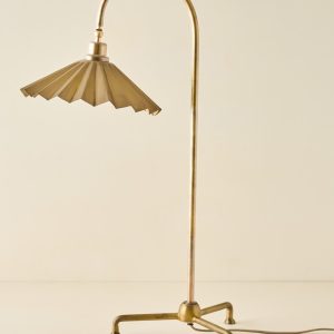 Oversized Brass Pleat Task Lamp
