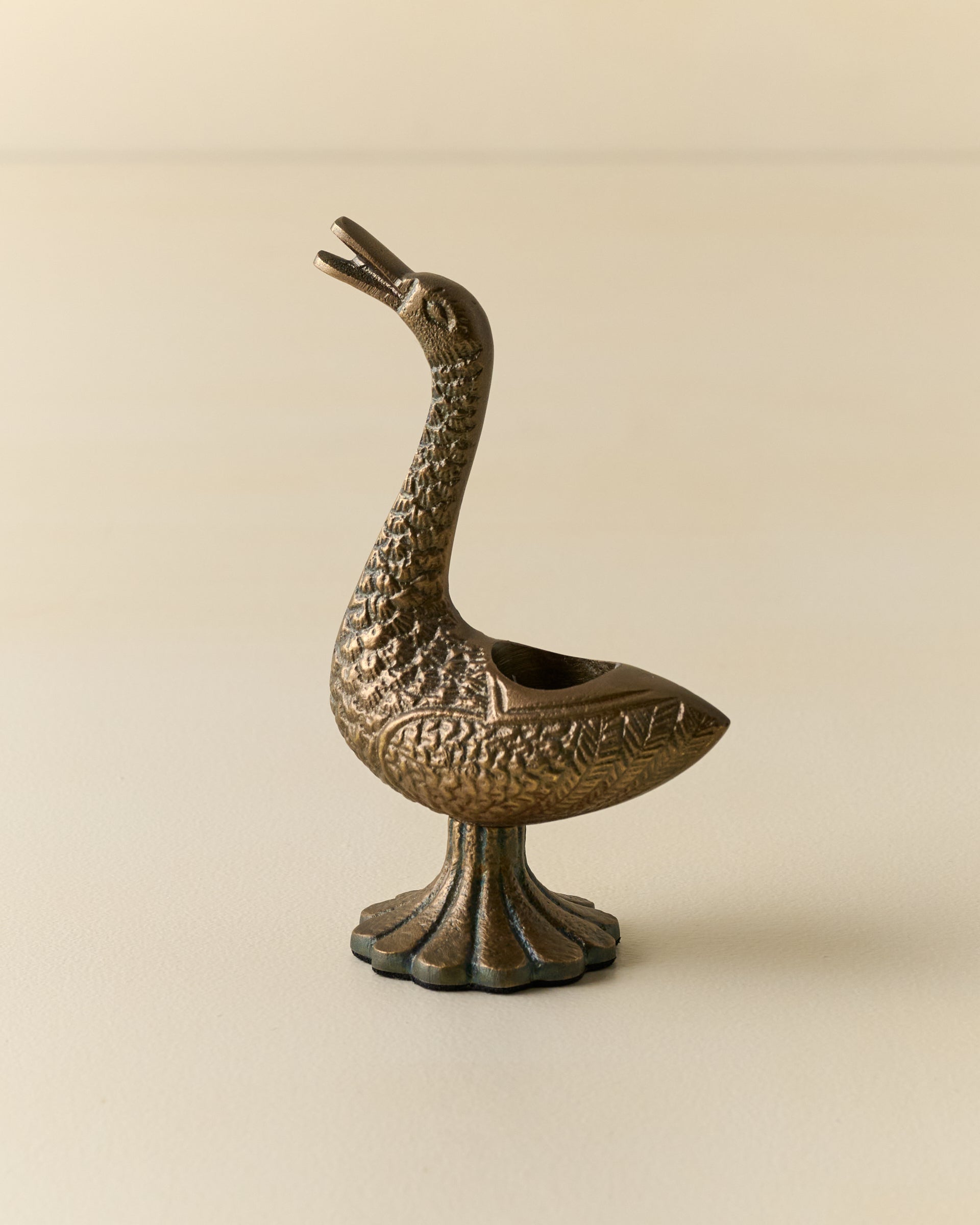 Vintage Inspired Brass Duck Taper Holder