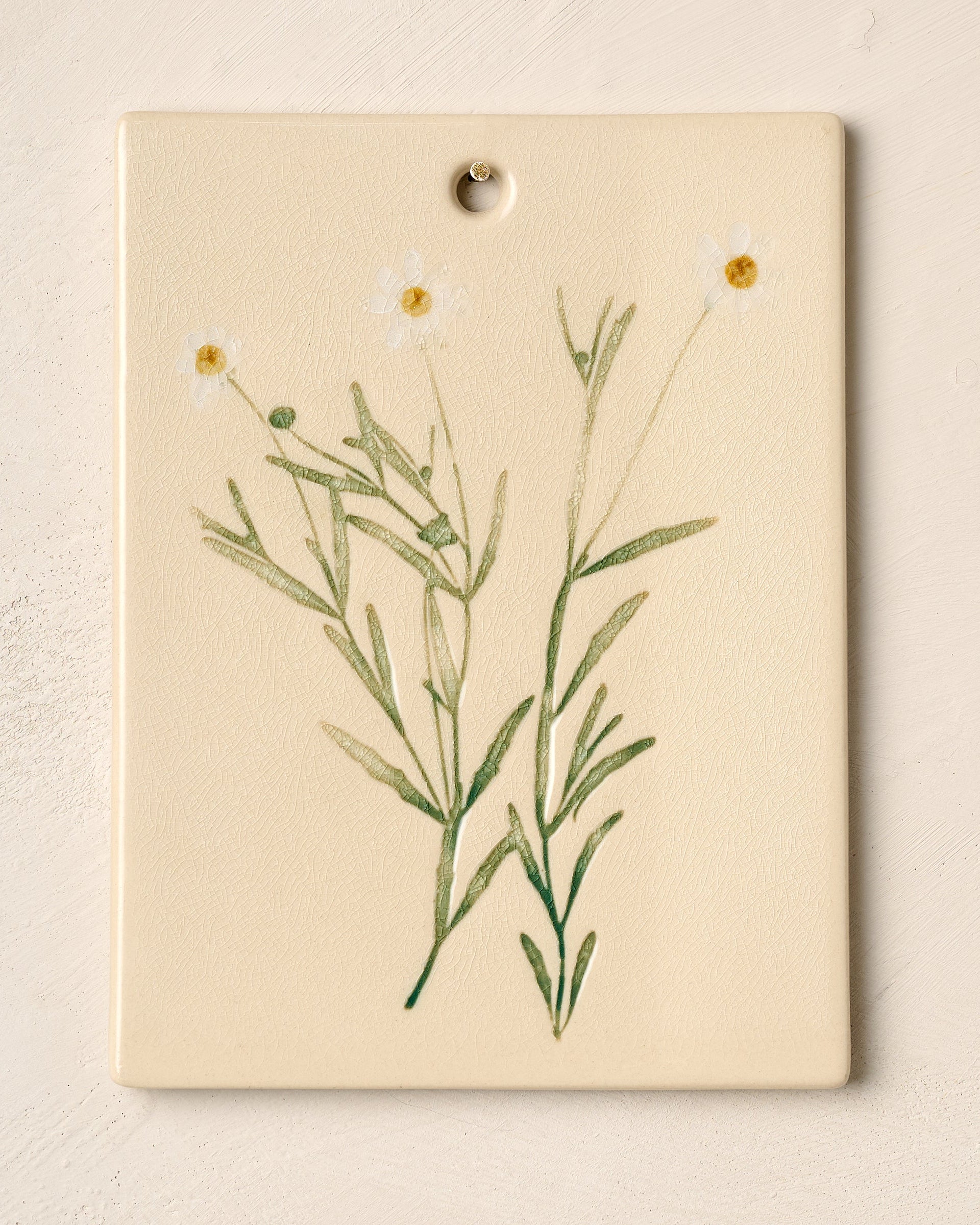 Jo's Herbarium Ceramic Wall Plaque - Collected Daisies