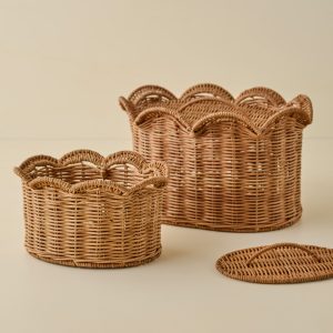 Lauren Scalloped Woven Canister