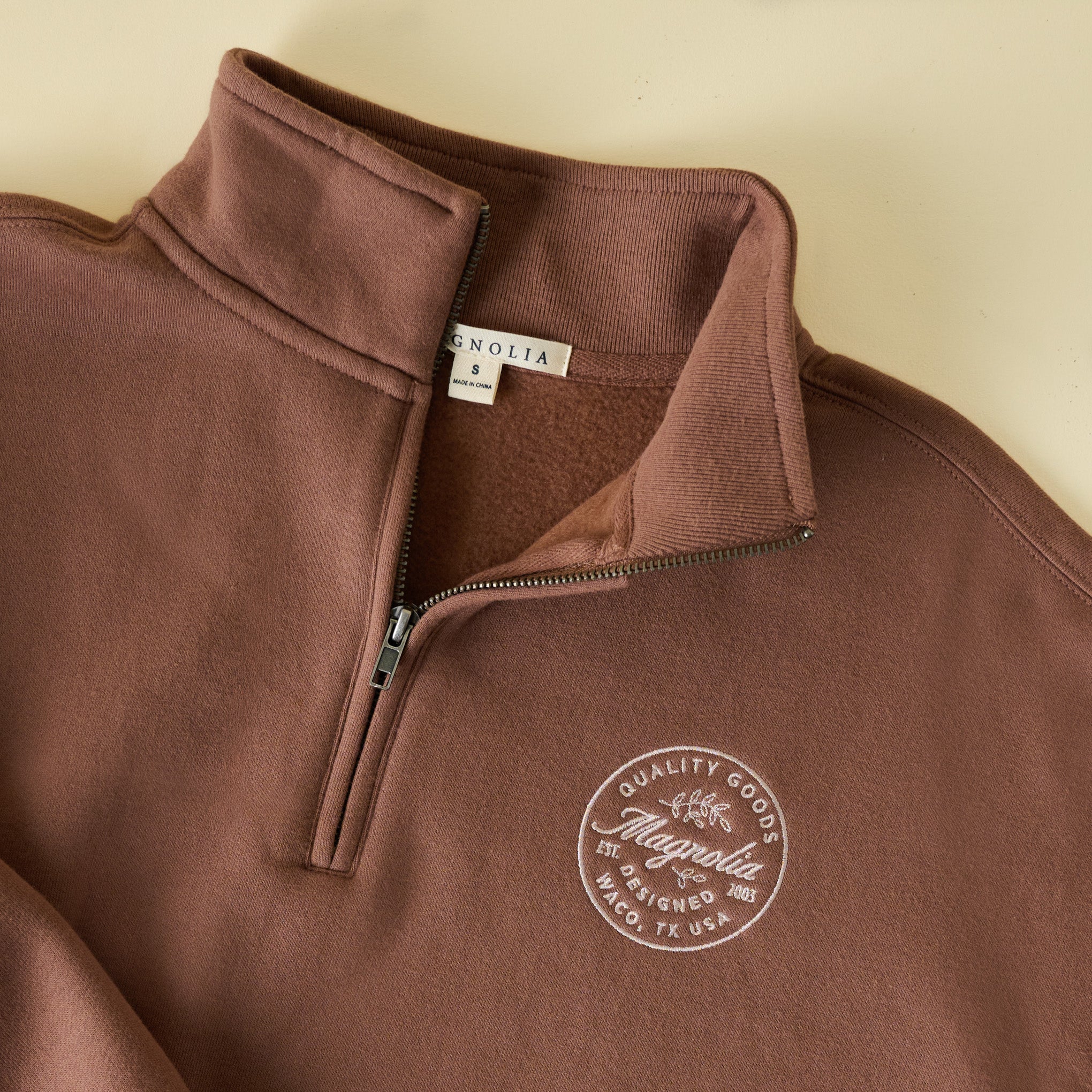 Magnolia Mocha Quarter Zip Sweatshirt - Image 2