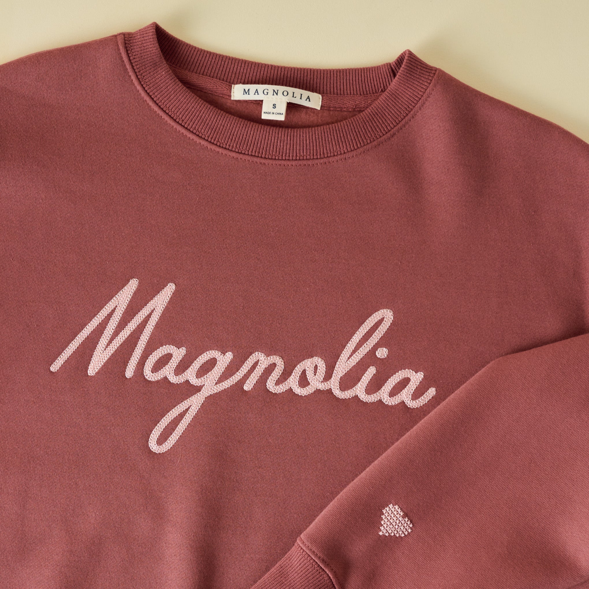 Magnolia Marsala Embroidered Heart Sweatshirt - Image 2
