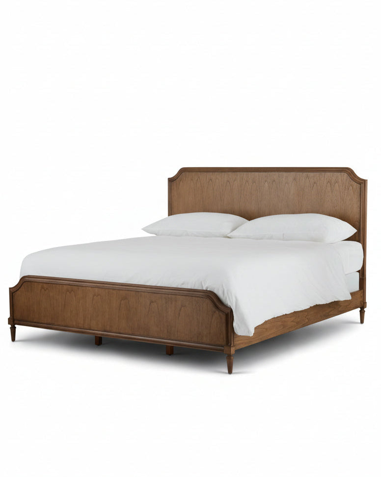 Corinne Mahogany Wood Bed Frame with Headboard - Image 2
