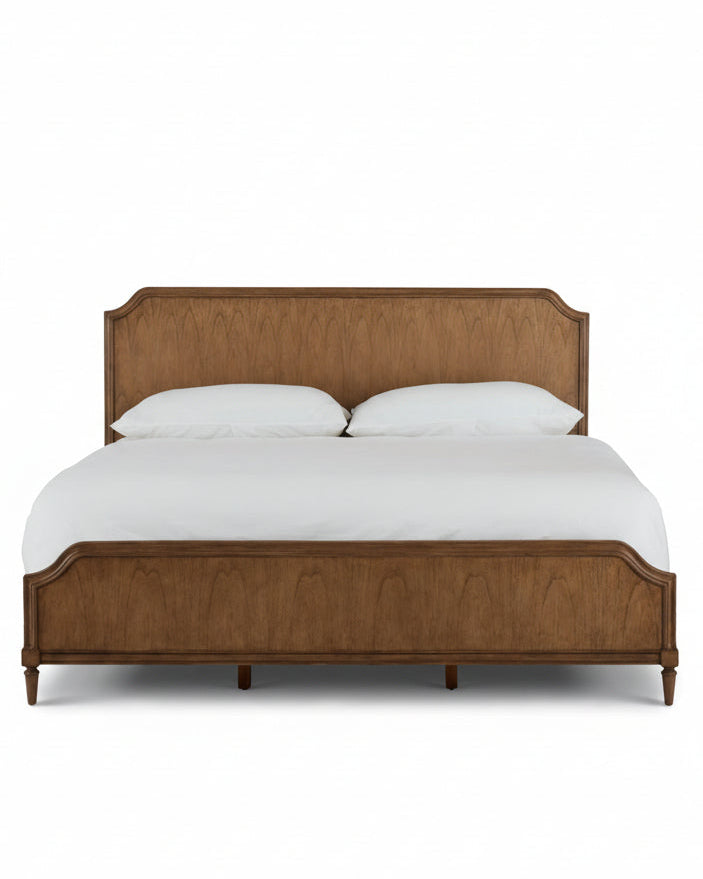 Corinne Mahogany Wood Bed Frame with Headboard - Image 3