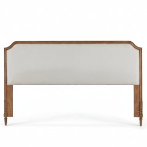 Corinne Queen and King Cream Linen Upholstered Bedroom Headboard