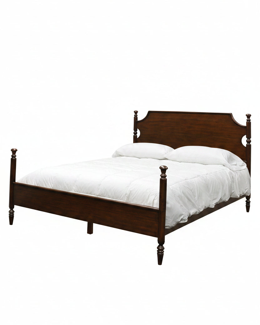 Miller Solid Mahogany Four Poster Bed with Hand-Carved Wood Trim - Image 2