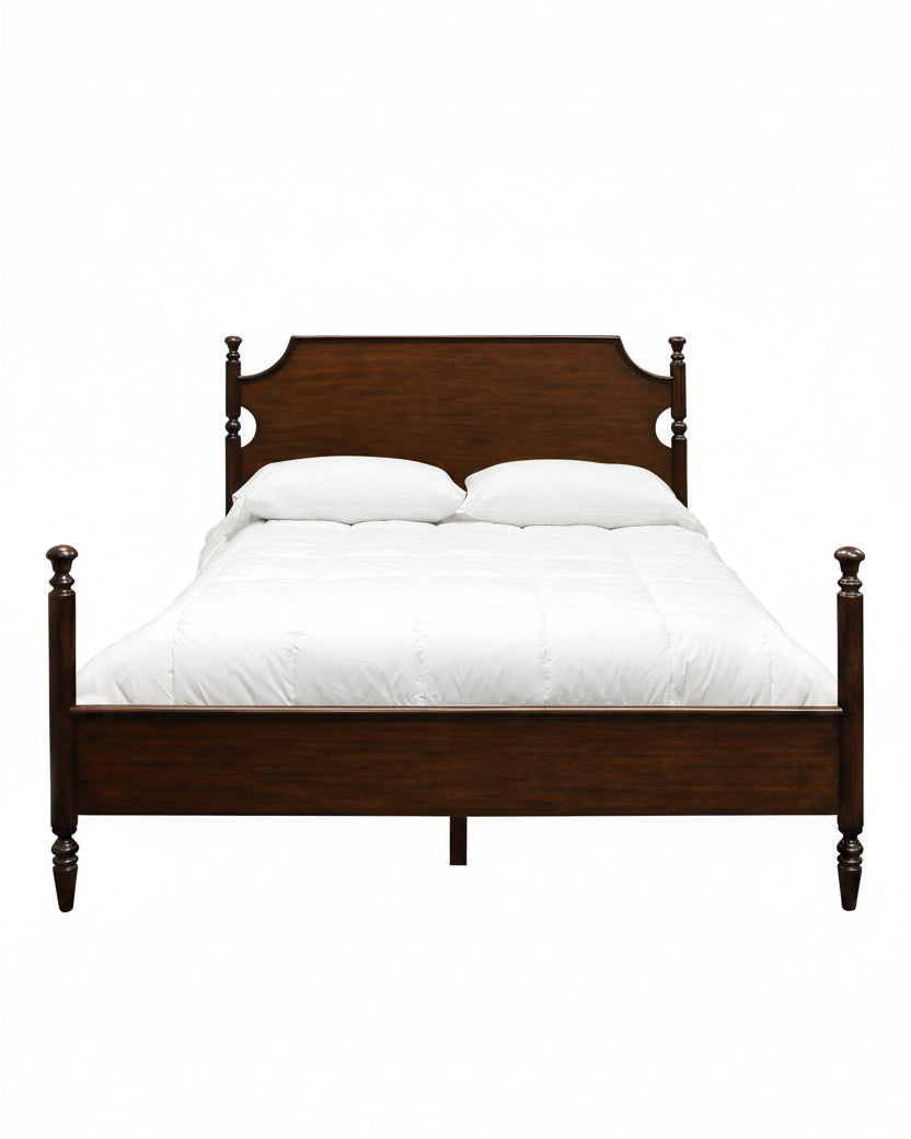 Miller Solid Mahogany Four Poster Bed with Hand-Carved Wood Trim - Image 3