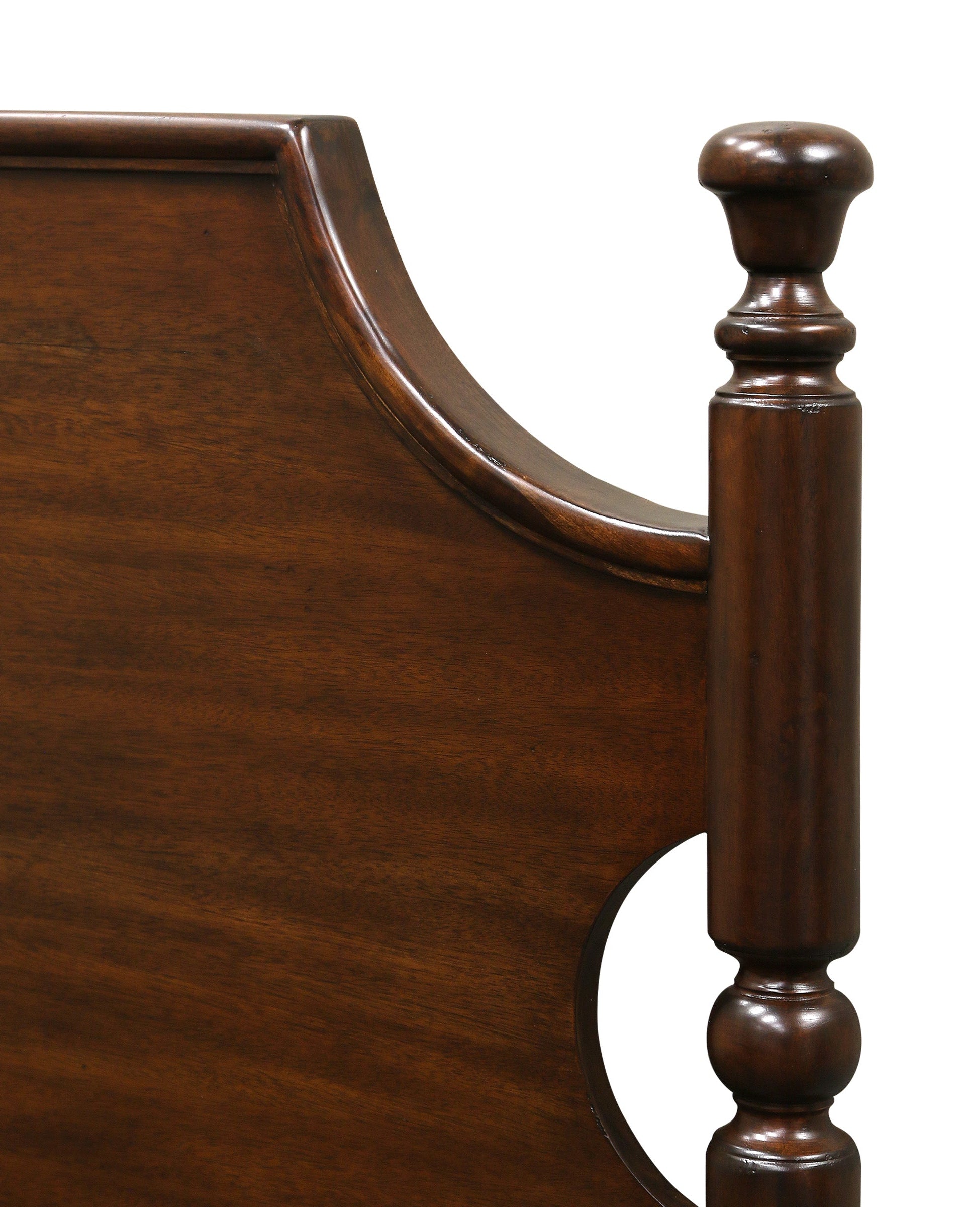 Miller Solid Mahogany Four Poster Bed with Hand-Carved Wood Trim - Image 5