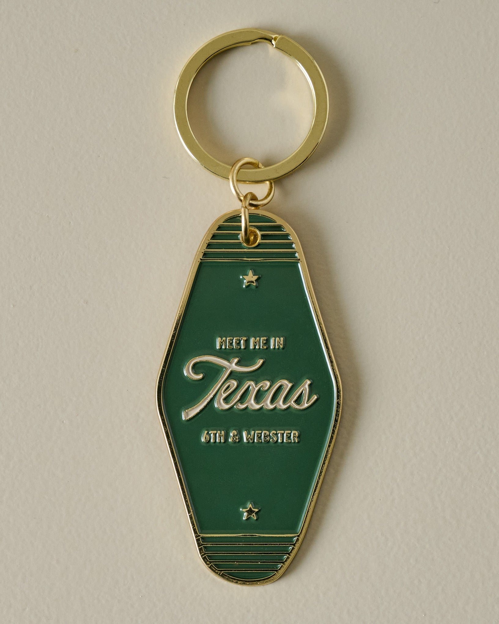 Meet Me in Texas Enamel Hotel Keytag Keychain