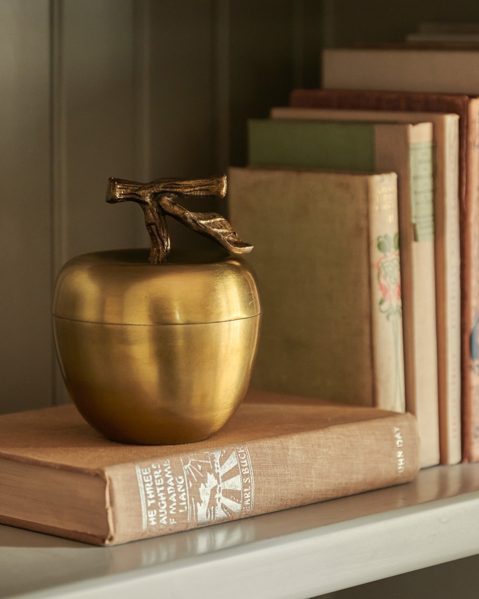 Antique Brass Apple Candle - Image 2