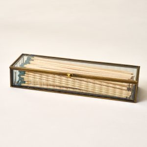 Glass & Brass Matchstick Holder