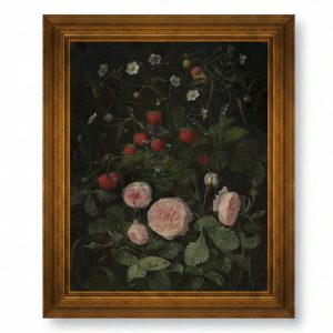Still Life with Strawberries and Roses
