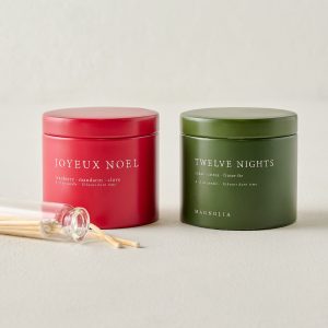 Magnolia Joyeux Noel and Twelve Nights Candle Tin Bundle