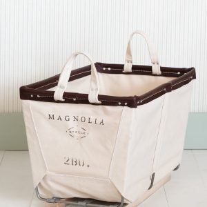Magnolia Steele Canvas Small Basket - 2 BU