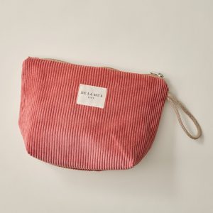 Zip Top Coral Toiletry Pouch