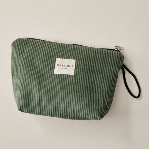 Zip Top Green Toiletry Pouch