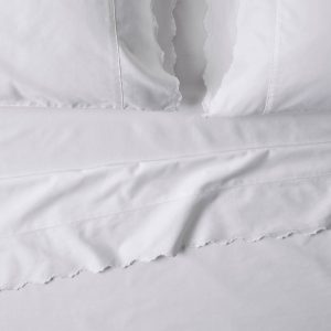 Optic White Scalloped Edge Sheet Set