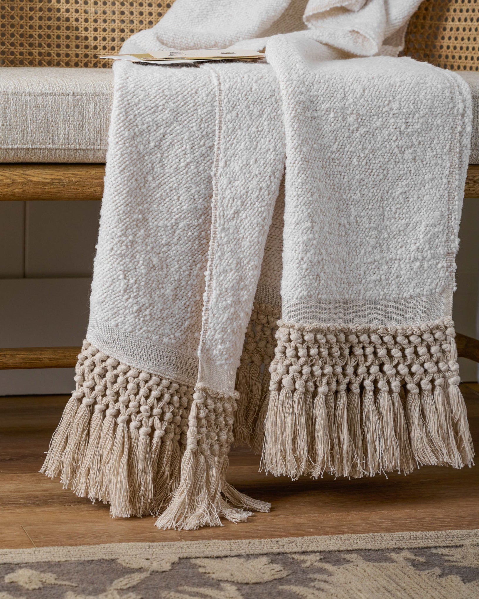 Antique White Essential Tassel Throw - Image 4