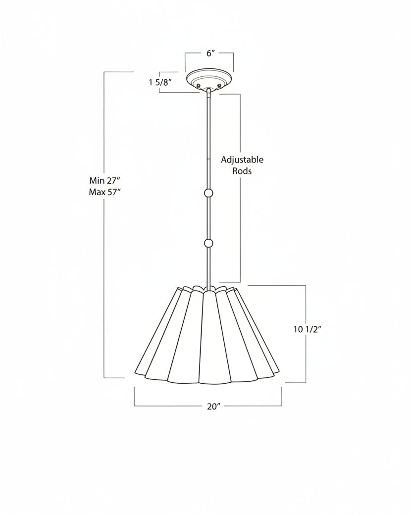 Odette Linen Scallop Pendant (12-20) - Image 9