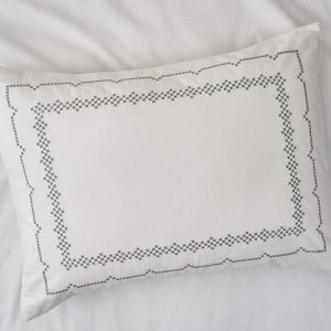 Daphne Green Cross-Stitch Sham