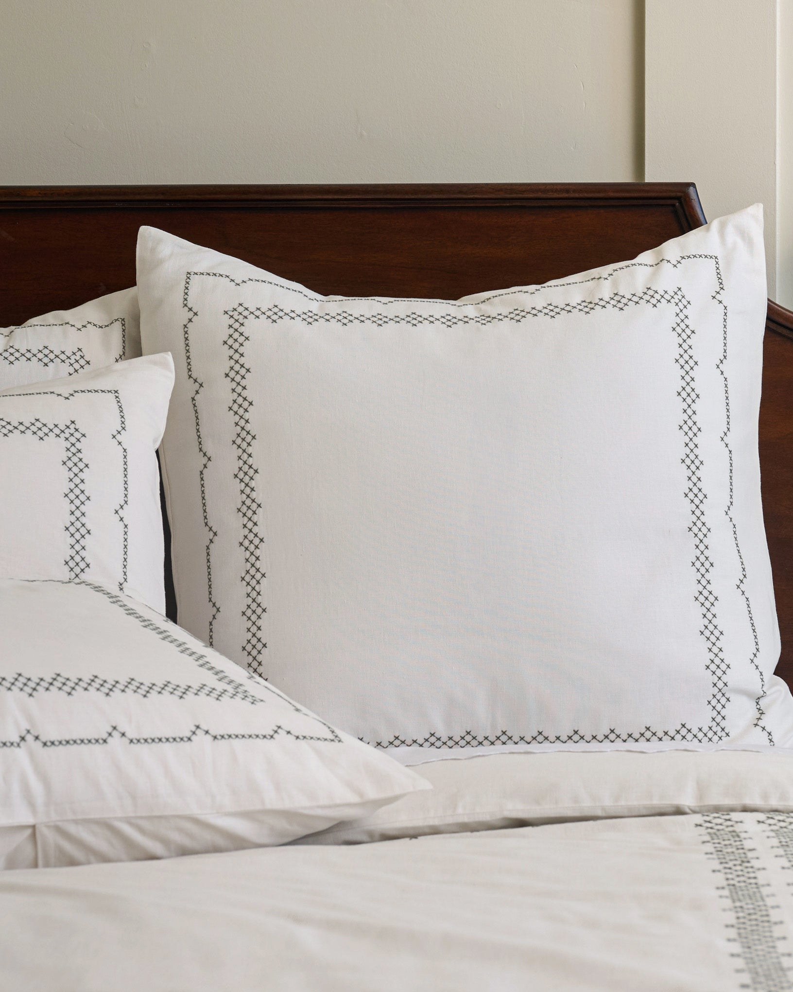 Daphne Green Cross-Stitch Sham - Image 4