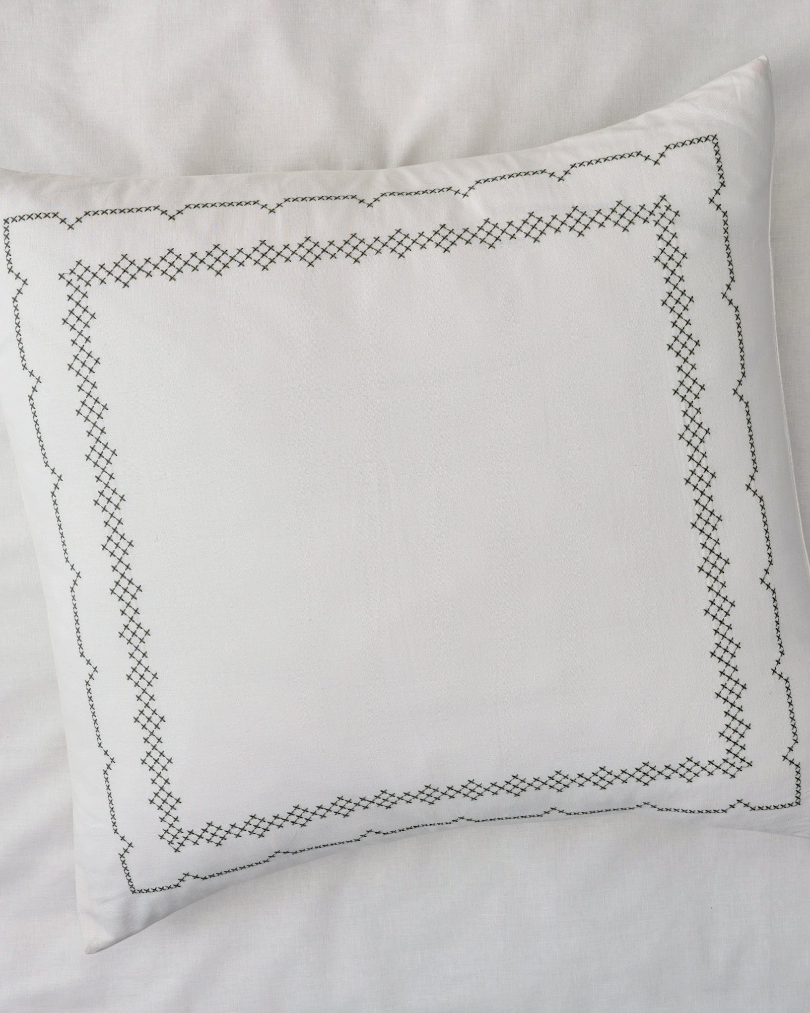 Daphne Green Cross-Stitch Sham - Image 2