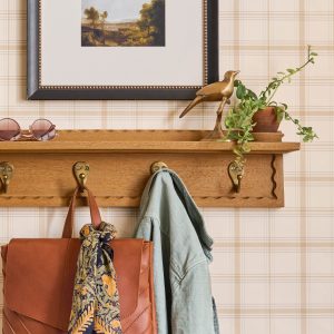 Wade Wood Wall Shelf with Hooks