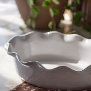 Cream Oval Scalloped Baker