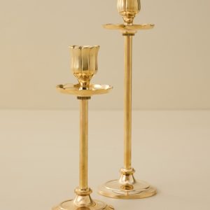 Solid Brass Floral Taper Holder