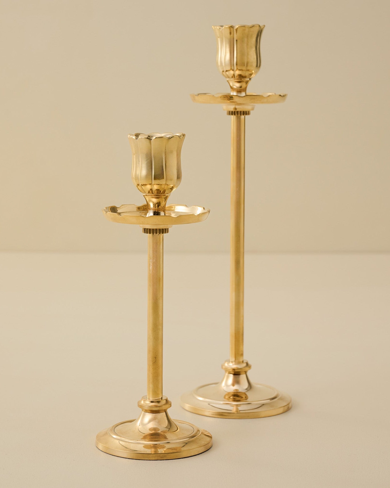 Solid Brass Floral Taper Holder