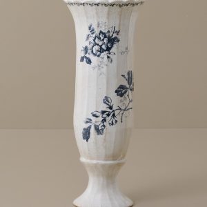 Heirloom Garden Navy Floral Footed Vase