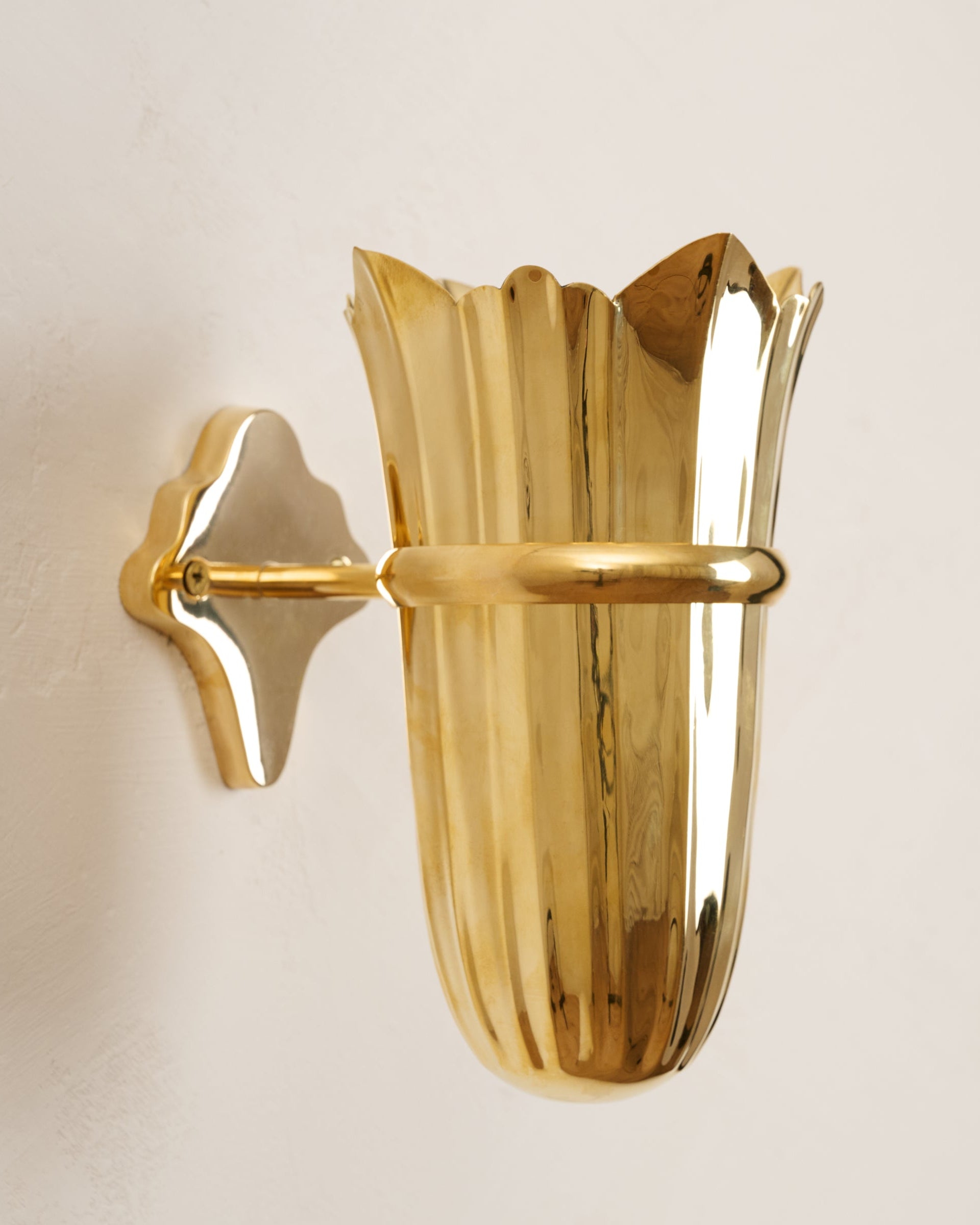 Theresa Wall Mounted Solid Brass Vase - Image 2