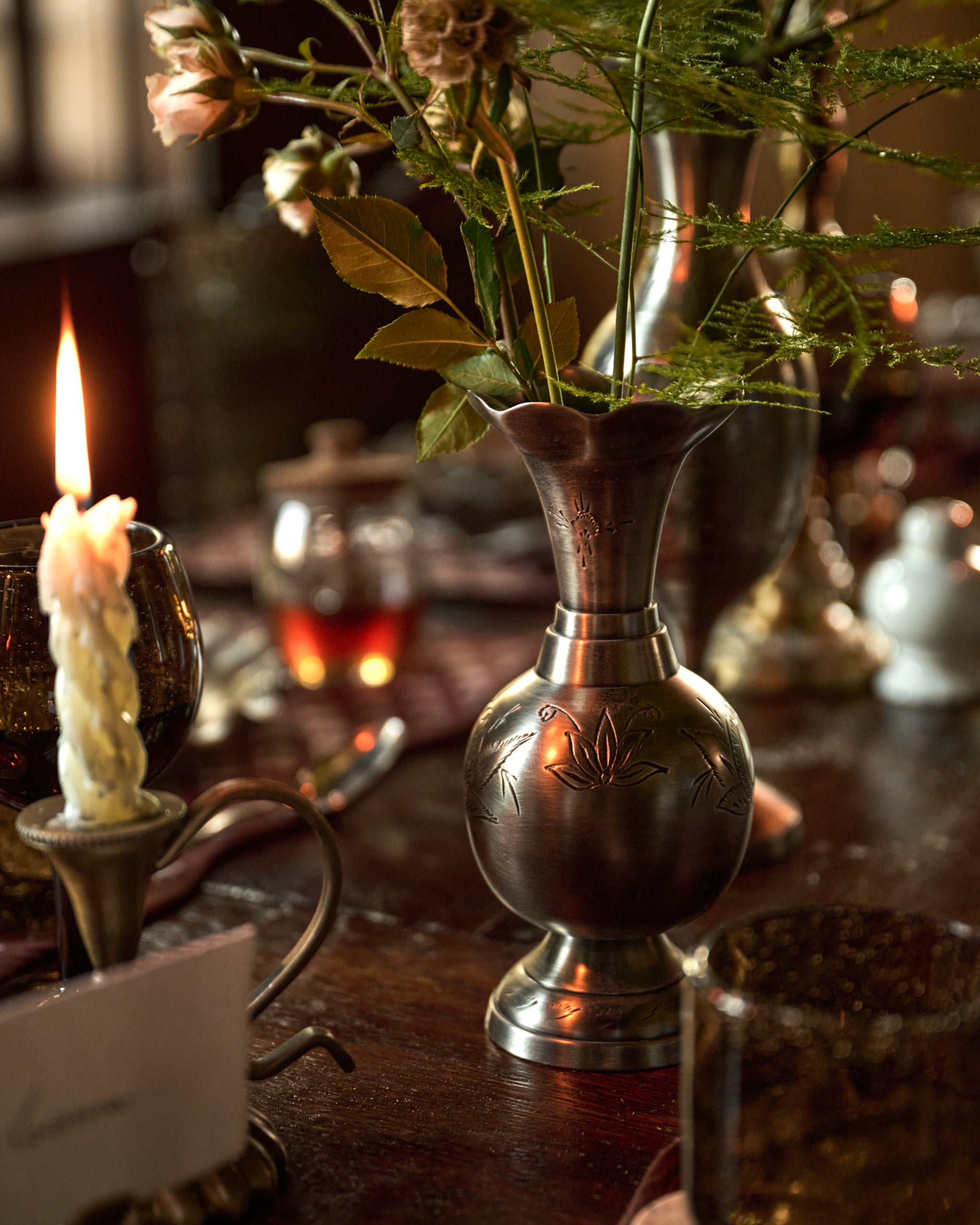 Gwendolyn Pewter Etched Bud Vase - Image 2
