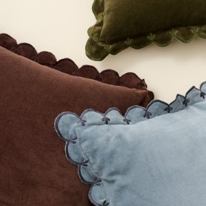 Velvet Scallop Edge Pillow