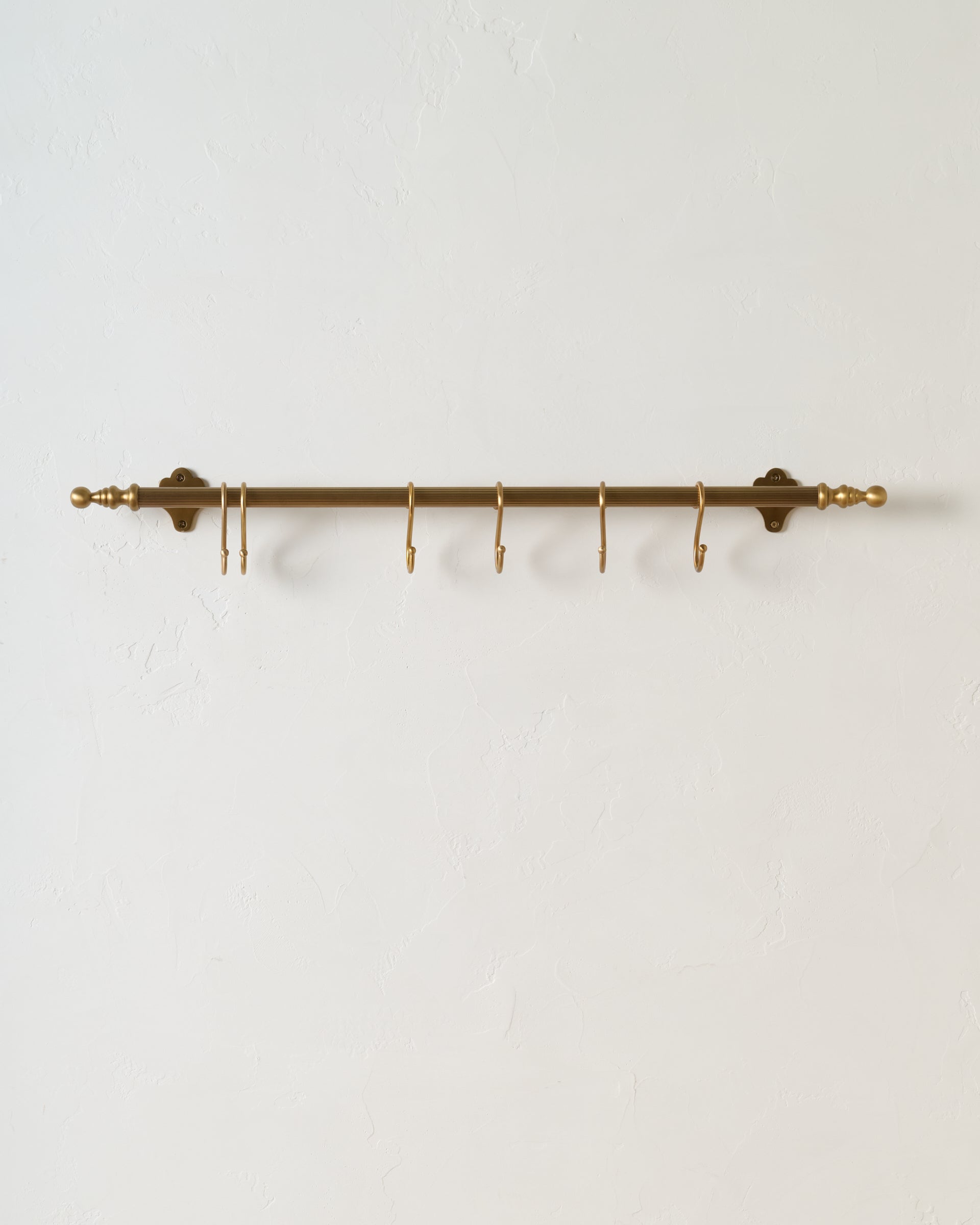 Solid Brass Fluted Rail with Hooks - Image 2