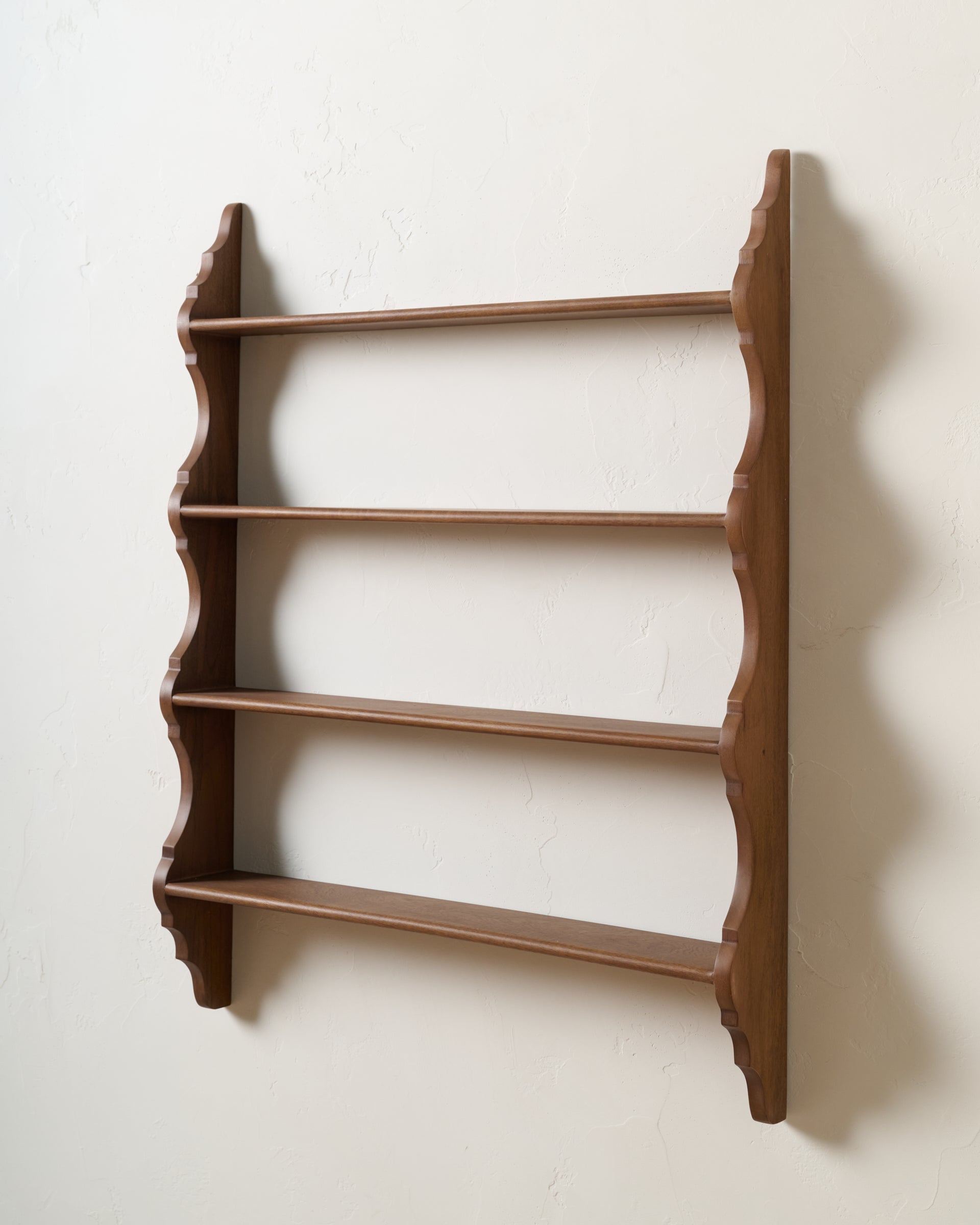 Tapered Scallop Wood Wall Shelf - Image 4