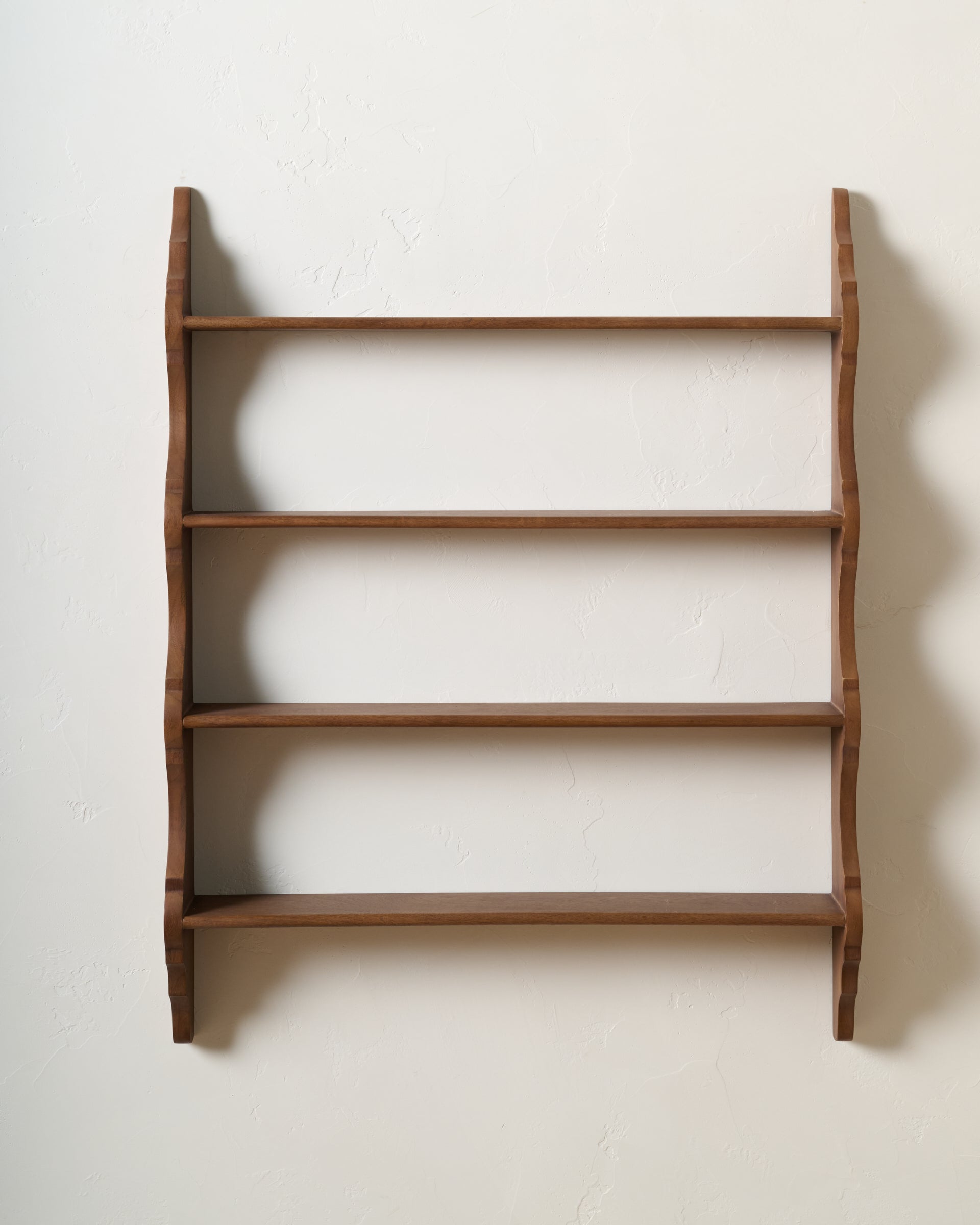 Tapered Scallop Wood Wall Shelf - Image 2