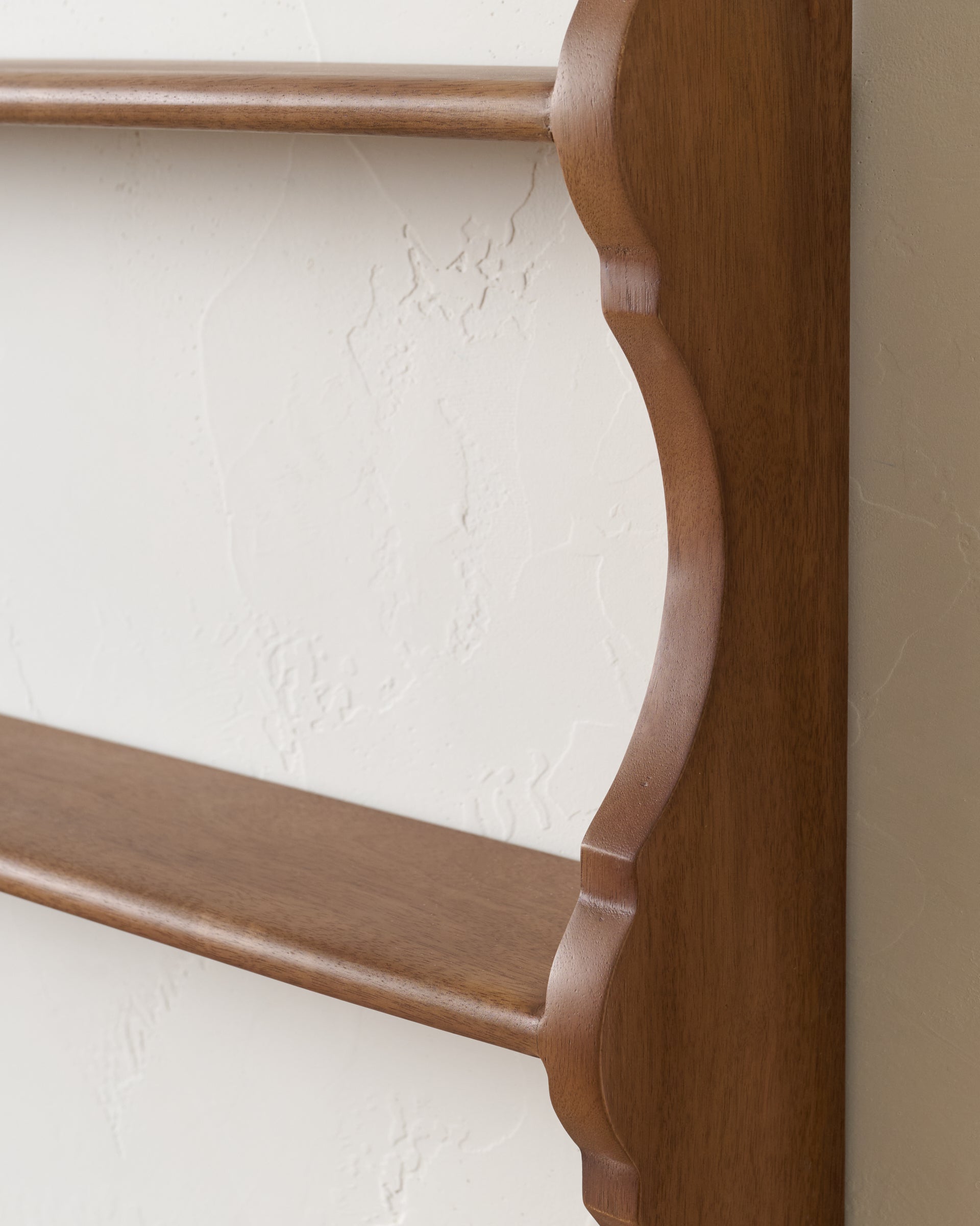 Tapered Scallop Wood Wall Shelf - Image 5