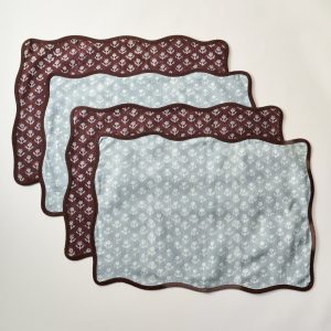 Cosmos Block Printed Reversible Placemat Set of 4
