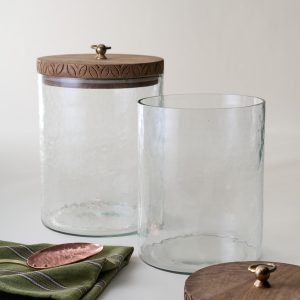 Beckett Carved Wood Canister