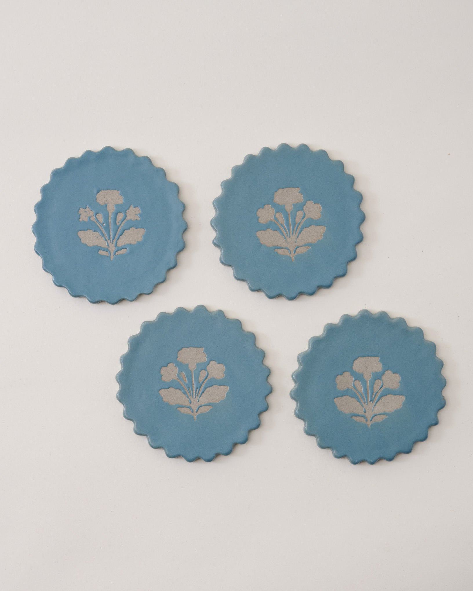 Micro-Scallop Floral Coaster Set of Four - Image 3