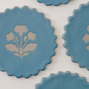 Micro-Scallop Floral Coaster Set of Four